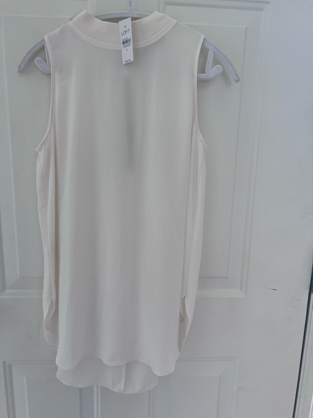 Loft semi sheer cream sleeveless top